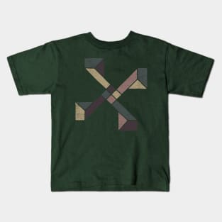 Abstract Geometry with Earth Tones Kids T-Shirt